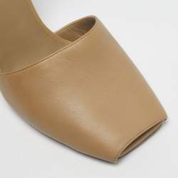 Pre Owned Burberry Beige Leather Ankle Strap Pumps Size 37