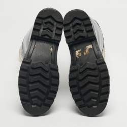 Pre Owned Burberry Green/Beige Rubber House Check Rain Boots Size 38