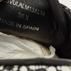 Pre Owned Burberry Black/White Lace and Suede Skate Sneakers Size 36.5