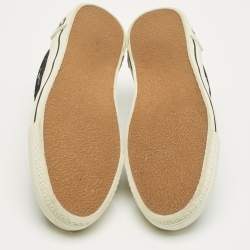 Pre Owned Burberry Black/White Lace and Suede Skate Sneakers Size 36.5