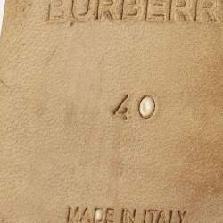 Pre Owned Burberry Size 40 Multicolor TB Monogram Leather Ankle Strap Pumps