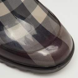Pre Owned Burberry Size 38 Burgundy Novacheck Rubber Rain Boots