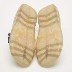 مملوكة مسبقًا حذاء فلات مطاطي بربري مربعات هايماركت أصفر مقاس 40