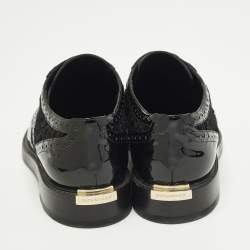 مملوكة مسبقًا Burberry Size 37 Black Lace, Mesh and Patent Leather Brogues