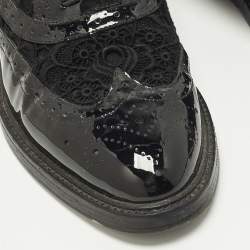 مملوكة مسبقًا Burberry Size 37 Black Lace, Mesh and Patent Leather Brogues