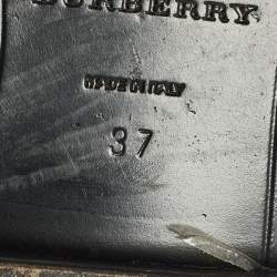 مملوكة مسبقًا Burberry Size 37 Black Lace, Mesh and Patent Leather Brogues