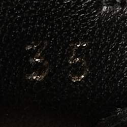 Pre Owned صندل بربري كعب خوص حزام حذاء جلدي نوبوك أسود مقاس 35