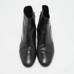 مملوكة مسبقًا حذاء برقبة بربري جلد أسود بلزدون بطول الكاحل مقاس 39