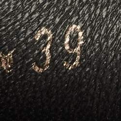 Pre Owned Burberry Check Size 39 Black/Beige House Check Canvas and Leather Lace Up Sneakers