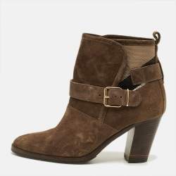 Pre Owned بوت كاحل بربري لارينا سويدي بني مقاس 38.5