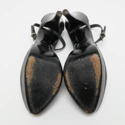 Pre Owned Burberry Size 39 Black Patent Leather  Tstrap Pumps