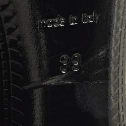 Pre Owned Burberry Size 3 Brown/Beige House Check Canvas and Leather Pointed Toe Buckle Pumps