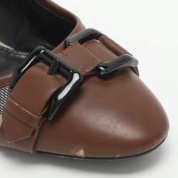 مملوكة مسبقًا Burberry Size 41 Beige/Brown Nova Canvas and Leather Pumps