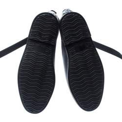 Pre Owned Burberry Black Leather Roscot Belted Rain Boots Size 36