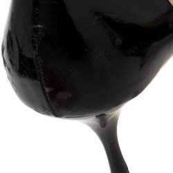 Pre Owned حذاء كعب عالي بربري مزين إبزيم مقدمة مفتوحة بلاستيك مشمع مربعات نوفا و جلد لامع أسود و بيج مقاس 39