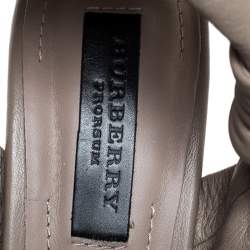 Pre Owned Burberry Beige Leather Back Zip Platform Sandals Size 39