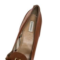 Burberry Tan Leather Fringe Pointed Toe Pumps Size 36