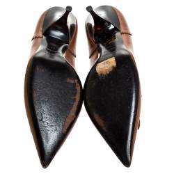 Burberry Tan Leather Fringe Pointed Toe Pumps Size 36