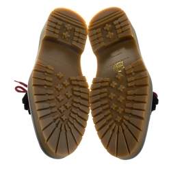 Burberry Two Tone Brogue Leather Bissett Fringe Detail Lace Up Platform Derby Size 41