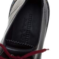 Burberry Two Tone Brogue Leather Bissett Fringe Detail Lace Up Platform Derby Size 41
