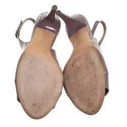 Pre Owned Burberry Lilac Leather Open Toe Slingback Sandals Size 41