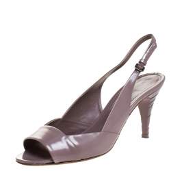 Pre Owned Burberry Lilac Leather Open Toe Slingback Sandals Size 41