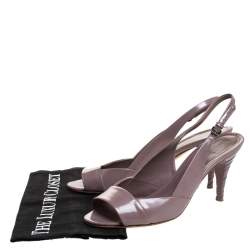 Pre Owned Burberry Lilac Leather Open Toe Slingback Sandals Size 41