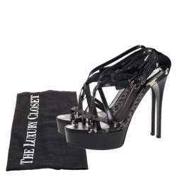 Burberry Multicolor Leather Platform Strappy Sandals Size 37