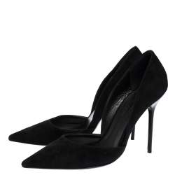 Pre Owned Burberry Black Suede Leather Virna D 'Orsay Pointed Toe Pumps Size 40