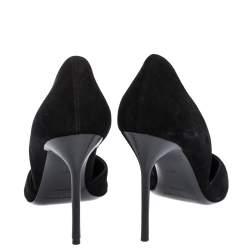 Pre Owned Burberry Black Suede Leather Virna D 'Orsay Pointed Toe Pumps Size 36.5