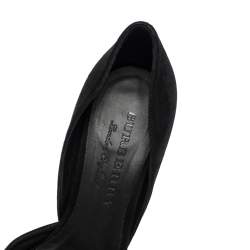 Pre Owned Burberry Black Suede Leather Virna D 'Orsay Pointed Toe Pumps Size 36.5