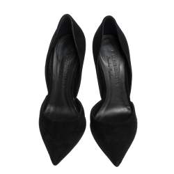 Pre Owned Burberry Black Suede Leather Virna D 'Orsay Pointed Toe Pumps Size 36.5