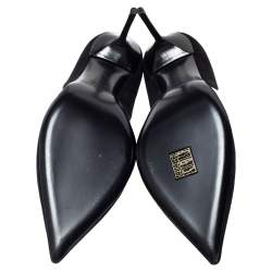 Pre Owned Burberry Black Suede Leather Virna D 'Orsay Pointed Toe Pumps Size 41