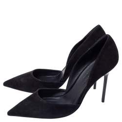 Pre Owned Burberry Black Suede Leather Virna D 'Orsay Pointed Toe Pumps Size 41