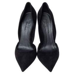 Pre Owned Burberry Black Suede Leather Virna D 'Orsay Pointed Toe Pumps Size 41