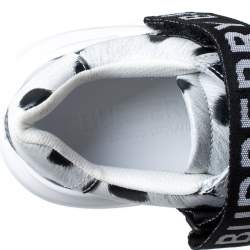 Pre Owned Burberry White/Black Cheetah Print Leather Ronnie Sneakers Size 40.5