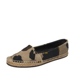 Pre Owned Burberry Beige Camo Print Canvas Slip on Espadrilles Size 37.5
