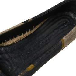 Pre Owned Burberry Beige Camo Print Canvas Slip on Espadrilles Size 37.5