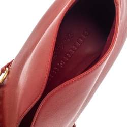 Burberry Burgundy Leather Bronwen Chain Embellished Pointed Toe Ankle Booties Size 37