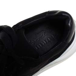Pre Owned Burberry Black Neoprene And Suede Regis Low Top Sneakers Size 36