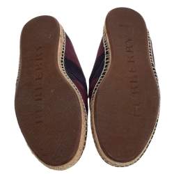 مملوكة مسبقًا Burberry Red/Purple Canvas Espadrille Flats Size 44