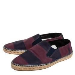 مملوكة مسبقًا Burberry Red/Purple Canvas Espadrille Flats Size 44