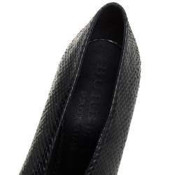 Pre Owned حذاء كعب عالي بربري جلد ثعبان أسود مقدمة مفتوحة مقاس 39