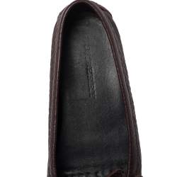 Pre Owned Burberry Brown Leather Rowles Loafers Size 37