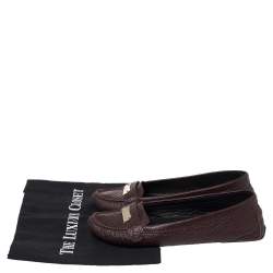 Pre Owned Burberry Brown Leather Rowles Loafers Size 37