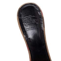 مملوكة مسبقًا Burberry Brown Leather Strappy Slide Sandals Size 39 