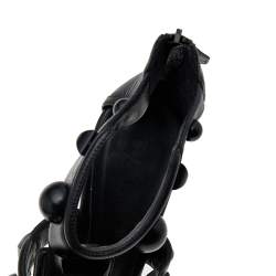 Burberry Black Leather Embellished Sandals Size 39