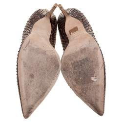 Pre Owned Burberry Brown Python Leather Pointed-Toe Pumps Size 41