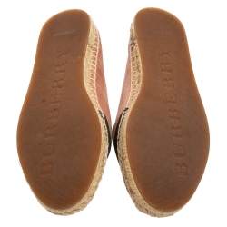 مملوكة مسبقًا Burberry Tri-Color House Check Canvas and Suede Flat Espadrilles Size 36