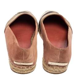 مملوكة مسبقًا Burberry Tri-Color House Check Canvas and Suede Flat Espadrilles Size 36